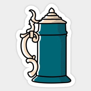 Retro Beer Stein Halftone Drawing Sticker